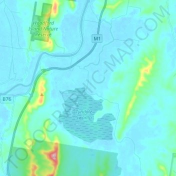 Shark Creek topographic map, elevation, terrain