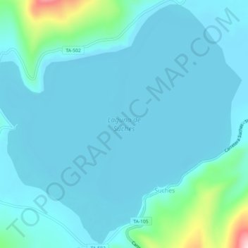 Laguna de Suches topographic map, elevation, terrain