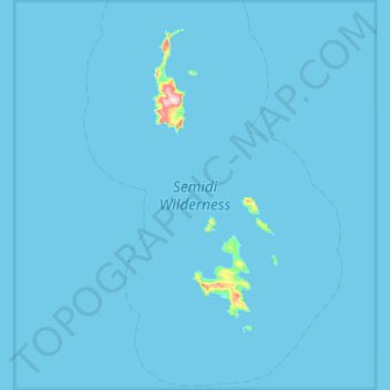 Semidi Wilderness topographic map, elevation, terrain
