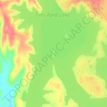 Tims Ford topographic map, elevation, terrain