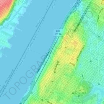 Riverside Park topographic map, elevation, terrain