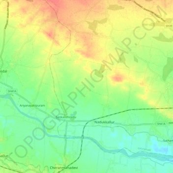 Tirunelveli topographic map, elevation, terrain