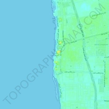 ROSHN Waterfront topographic map, elevation, terrain