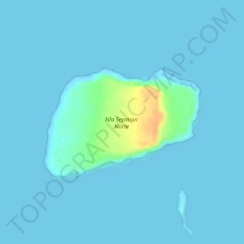 Isla Seymour Norte topographic map, elevation, terrain