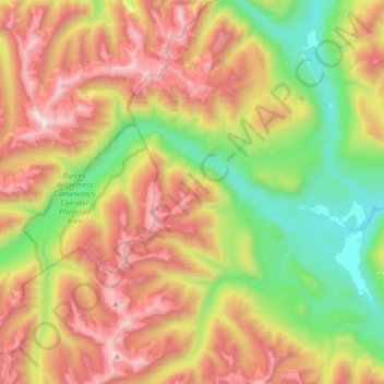 Findlay Creek topographic map, elevation, terrain