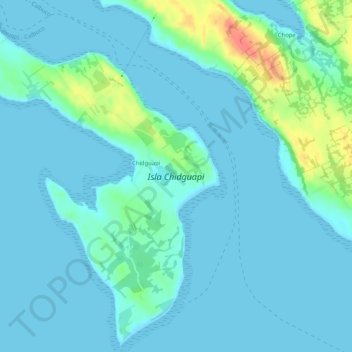 Isla Chidguapi topographic map, elevation, terrain