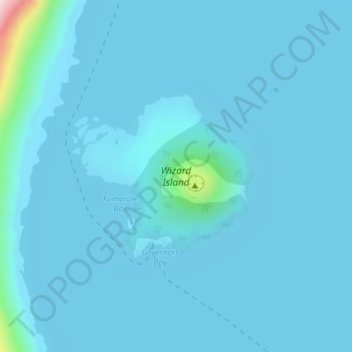 Wizard Island topographic map, elevation, terrain