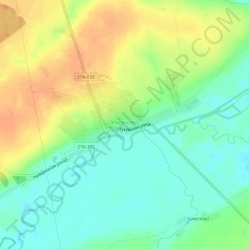 Ульяново topographic map, elevation, terrain