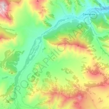 Сентелек topographic map, elevation, terrain