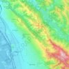Berkeley Hills topographic map, elevation, terrain