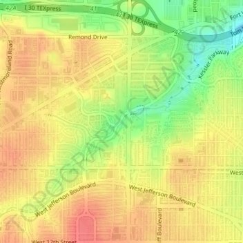 Stevens Park topographic map, elevation, terrain