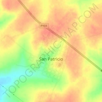 San Patricio topographic map, elevation, terrain