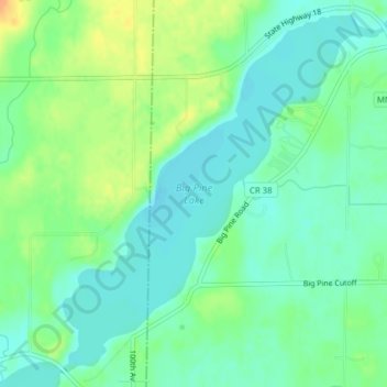 Big Pine Lake topographic map, elevation, terrain