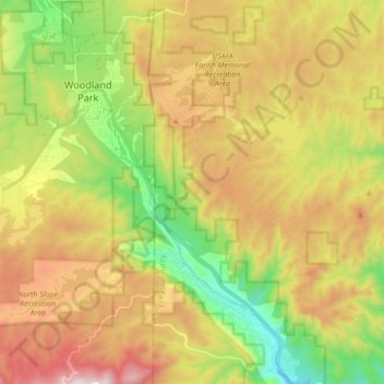 Cascade-Chipita Park topographic map, elevation, terrain