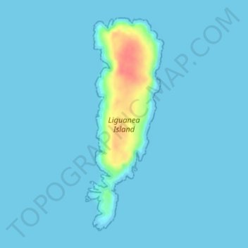 Liguanea Island topographic map, elevation, terrain