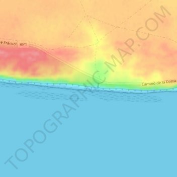 Bajada de Echandi topographic map, elevation, terrain