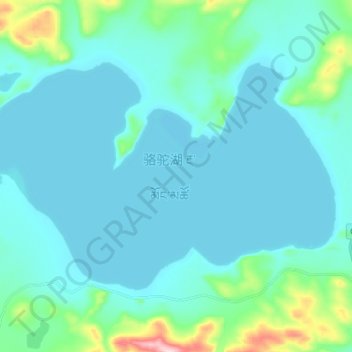 骆驼湖 topographic map, elevation, terrain