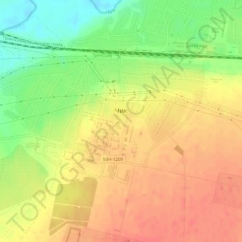 Chik topographic map, elevation, terrain