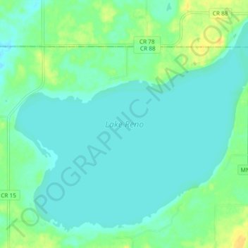Lake Reno topographic map, elevation, terrain
