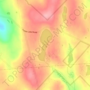 Fiddle Lake topographic map, elevation, terrain