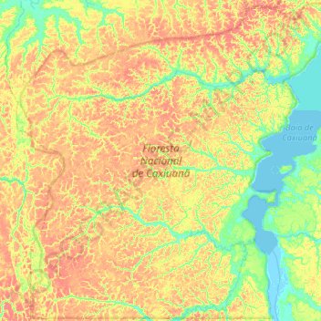 Floresta Nacional de Caxiuanã topographic map, elevation, terrain