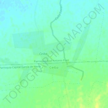 Ceiba topographic map, elevation, terrain