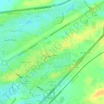 Wadi Al Safa 7 topographic map, elevation, terrain