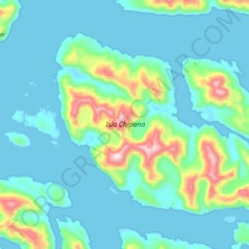 Isla Chipana topographic map, elevation, terrain
