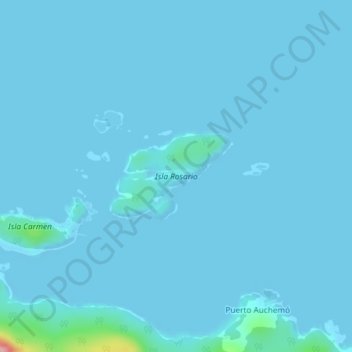 Isla Rosario topographic map, elevation, terrain