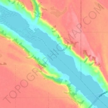 Buffalo Pound Lake topographic map, elevation, terrain