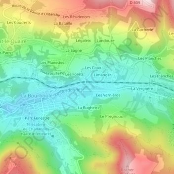 Pôle Aqualudique topographic map, elevation, terrain