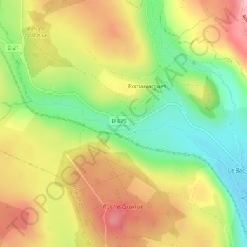 Le Landeyrat topographic map, elevation, terrain