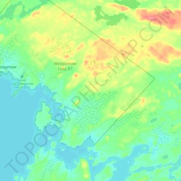 WEAGAMOW LAKE First Nation topographic map, elevation, terrain