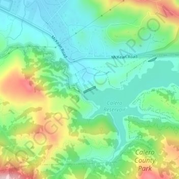 Calero 72-003 Dam topographic map, elevation, terrain