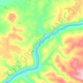 Rio Tejo topographic map, elevation, terrain