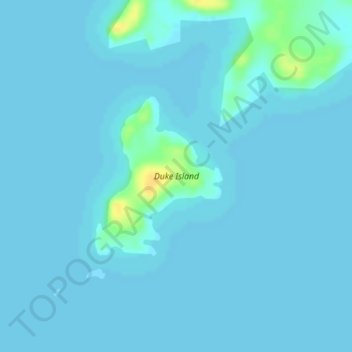 Duke Island topographic map, elevation, terrain
