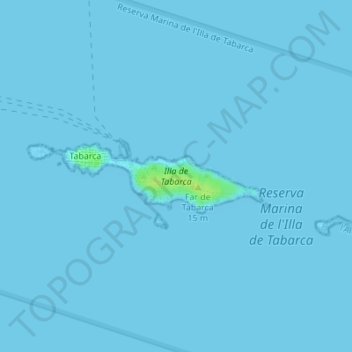 Isla de Tabarca topographic map, elevation, terrain