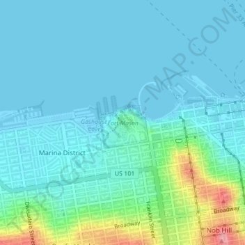 Fort Mason topographic map, elevation, terrain
