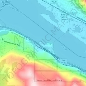 Koberg Beach topographic map, elevation, terrain