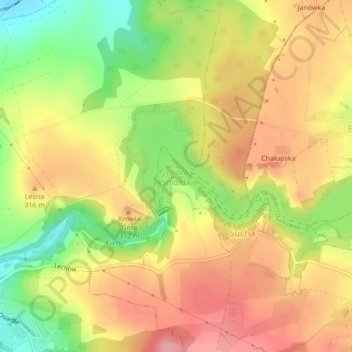 Marklissa-Talsperre topographic map, elevation, terrain