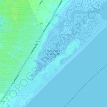 Huntington Beach State Park topographic map, elevation, terrain