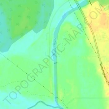 Trinity River topographic map, elevation, terrain