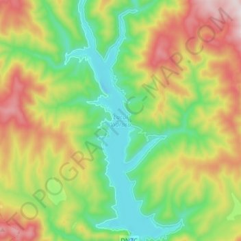 Lake Vidraru topographic map, elevation, terrain