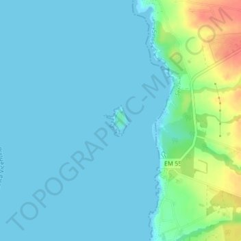 Ilha do Pessegueiro topographic map, elevation, terrain