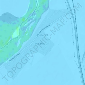 Rybalko topographic map, elevation, terrain