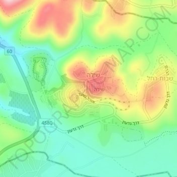 Shilo Topographic Map, Elevation, Terrain