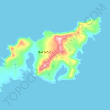 Isla Noir topographic map, elevation, terrain