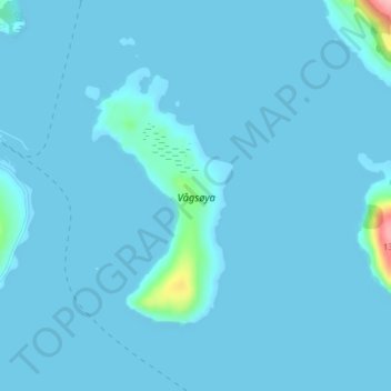 Vågsøya topographic map, elevation, terrain