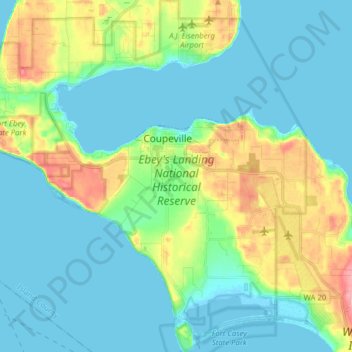 Ebey's Landing National Historical Reserve topographic map, elevation, terrain