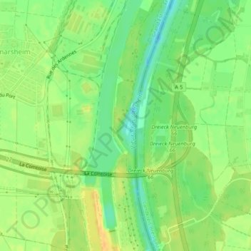 Rijn topographic map, elevation, terrain